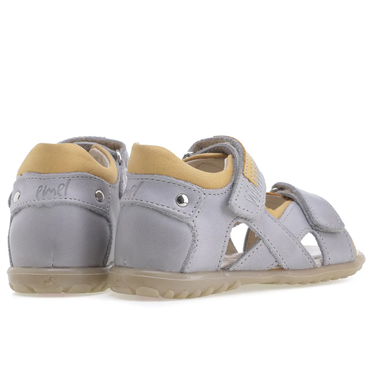 (2086-23) Emel grey velcro Sandals -