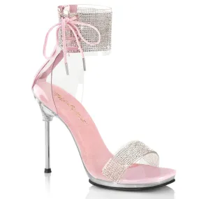 4 Inch Heel CHIC-47 Clear Baby Pink Rhinestone