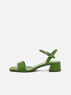 Adel Leather Heeled Sandal | Green