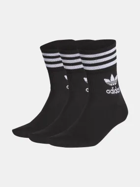 Adidas Mid Cut Crew Socks 3 Pack - Black