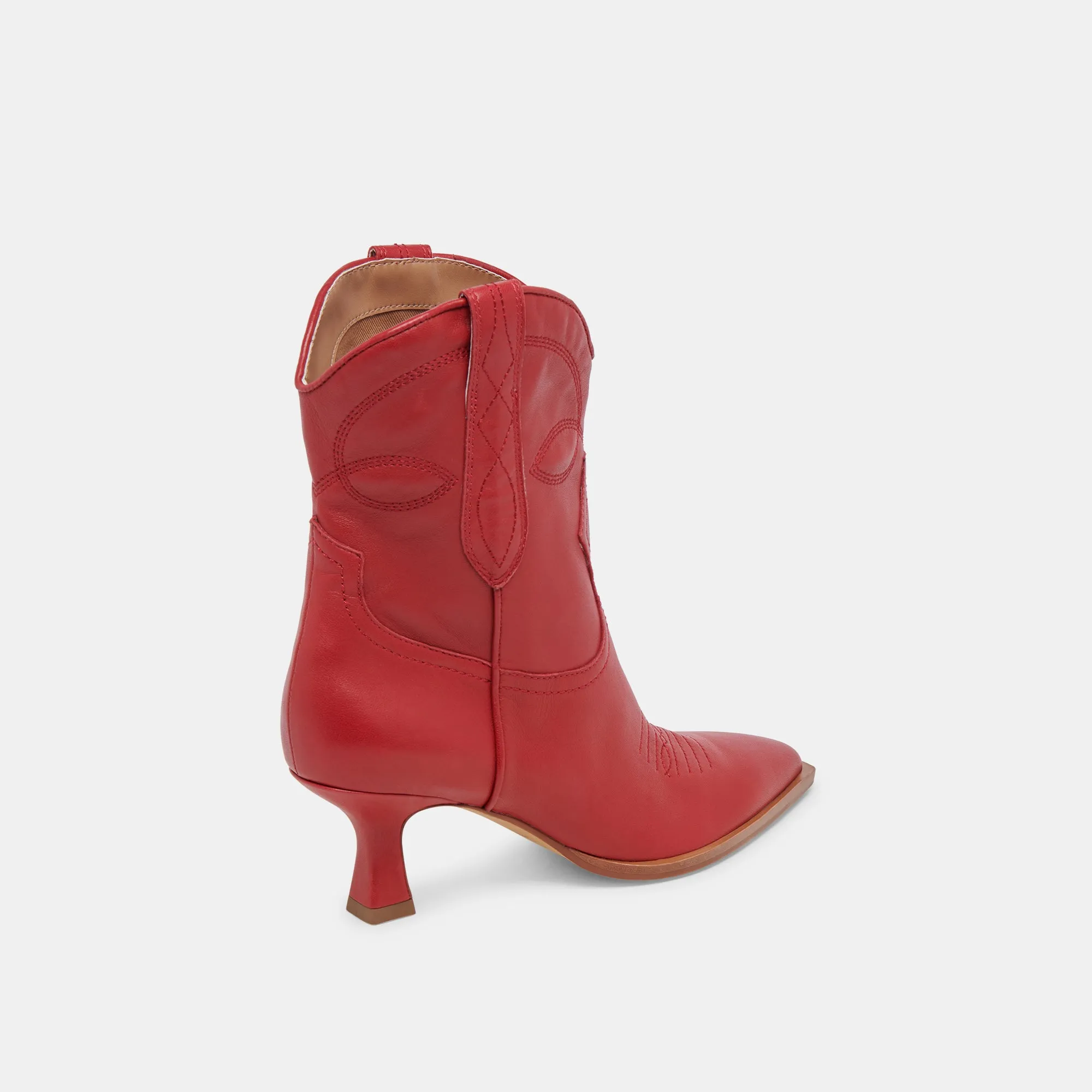 ANGEL BOOTIES RED LEATHER