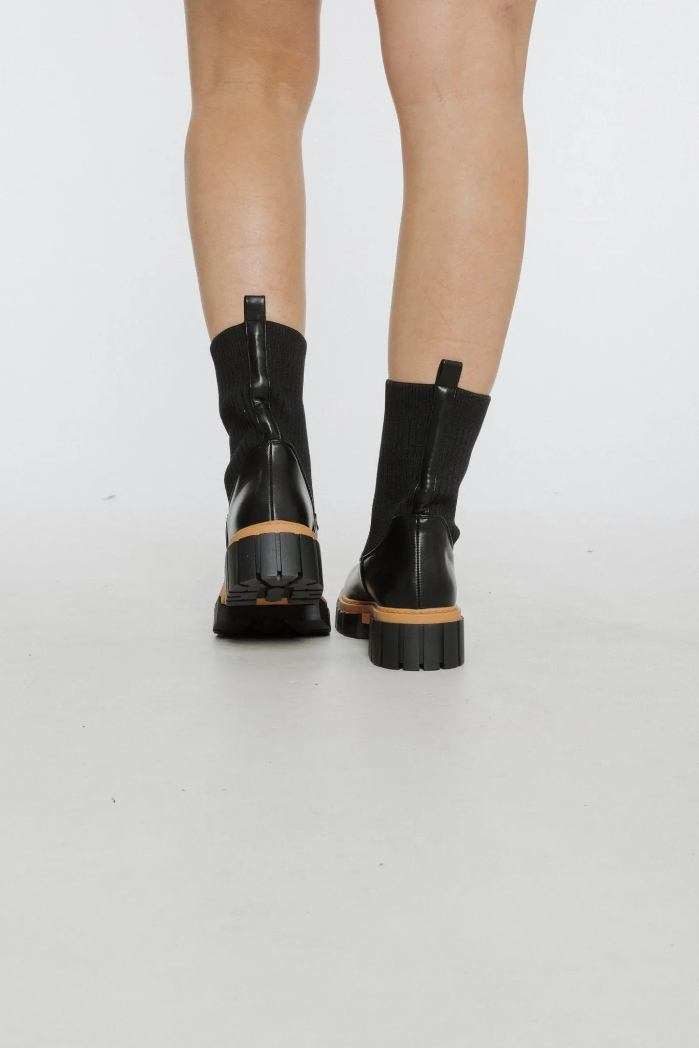 Ashleigh Chunky Sock Boot In Black