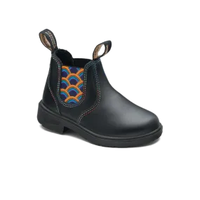 BLUNDSTONE 2254 - Kid’s Black with Rainbow Elastic and Contrast Stitching