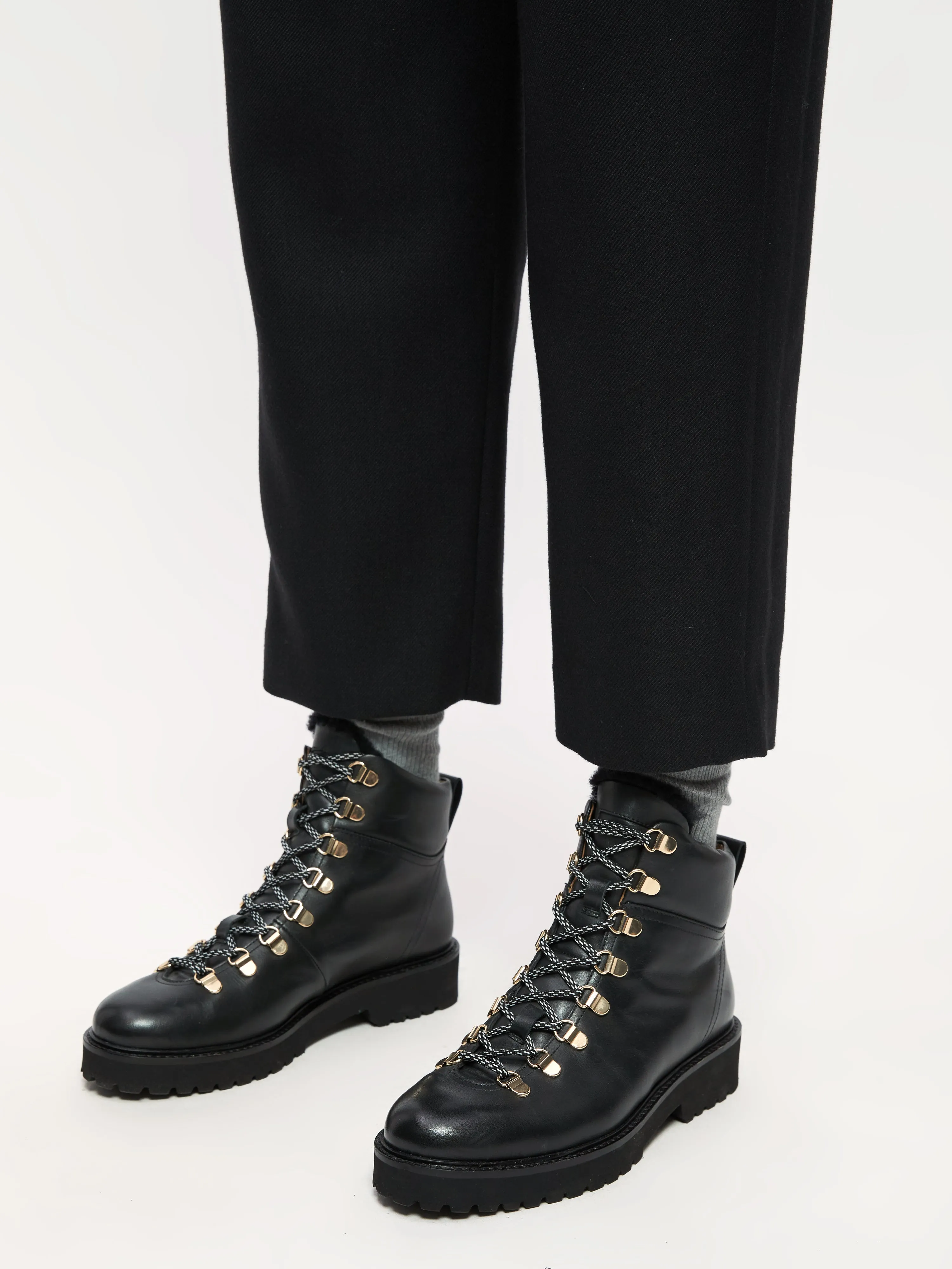 Burnham Leather Lace Up Boot | Black