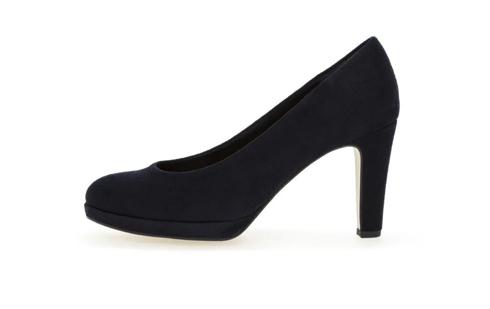 Gabor Navy Suede Court Shoe  Splendid