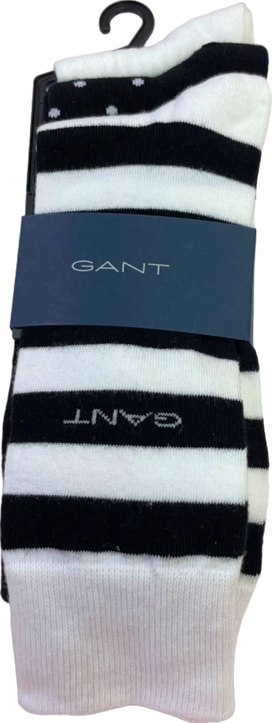 Gant White/Black Stripe Socks UK S/M