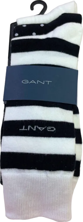 Gant White/Black Stripe Socks UK S/M