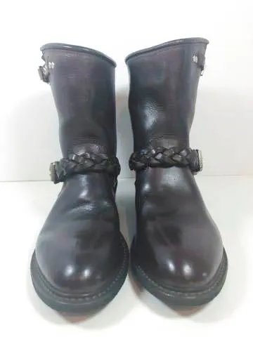 GOLDEN GOOSE Dark Brown Leather Biker Boots Size 38