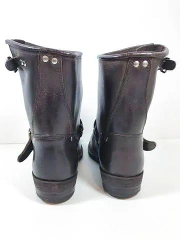 GOLDEN GOOSE Dark Brown Leather Biker Boots Size 38