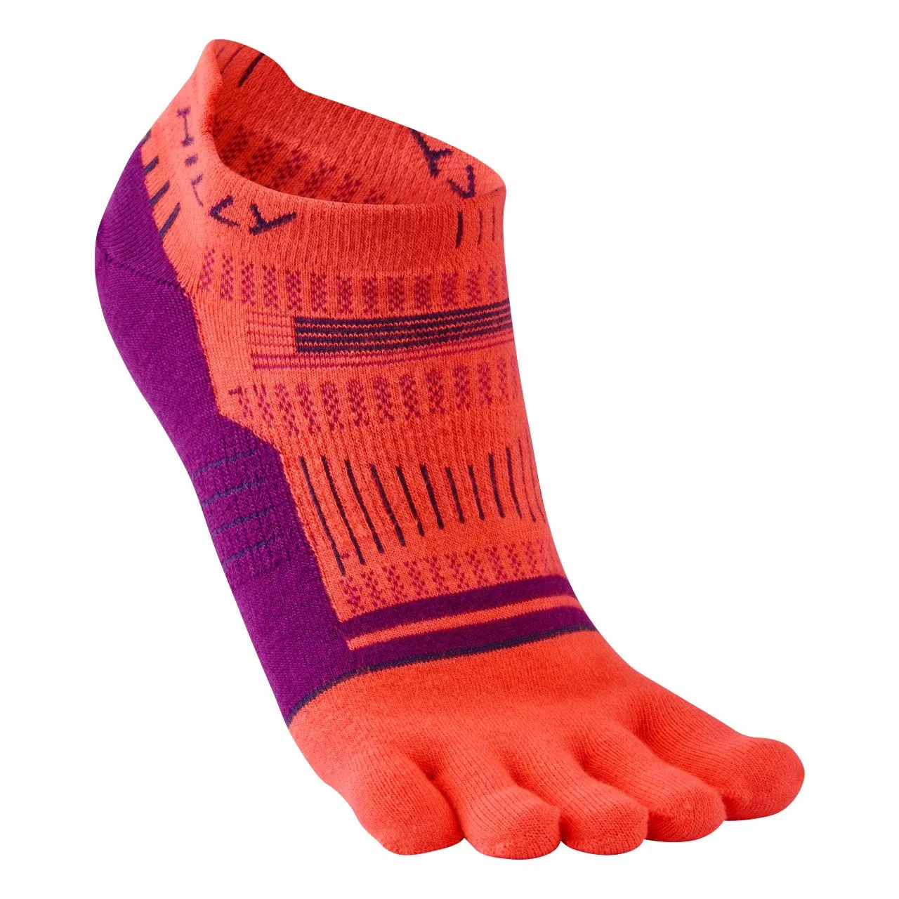 Hilly Toes Socklet Min - Hot Coral/Grape Juice/ Charcoal