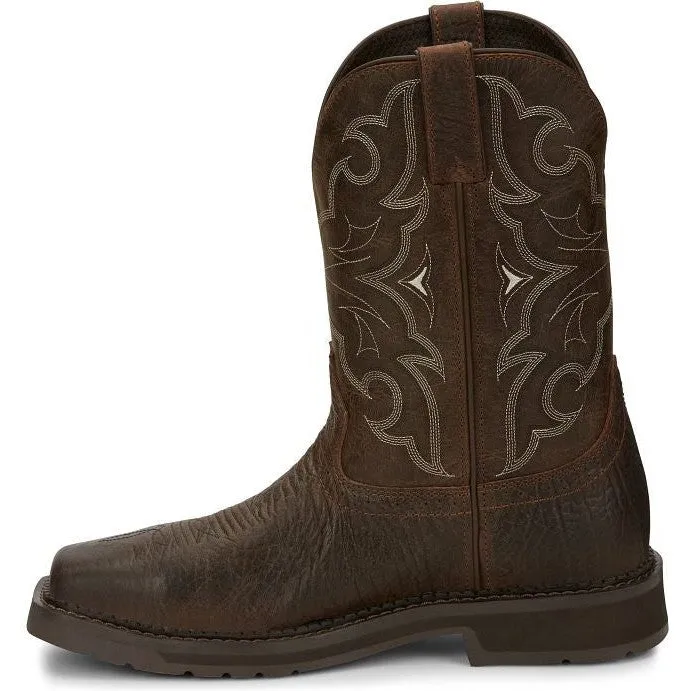 Justin Men's Amarillo 11 Steel Toe Western Work Boot -Brown- SE4313