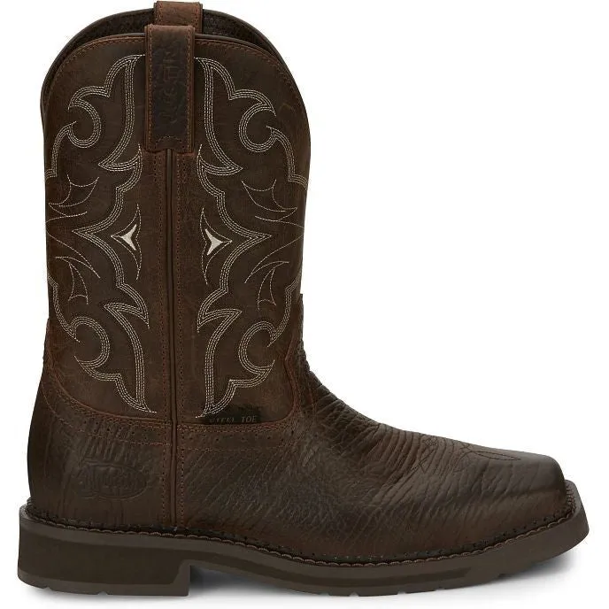 Justin Men's Amarillo 11 Steel Toe Western Work Boot -Brown- SE4313