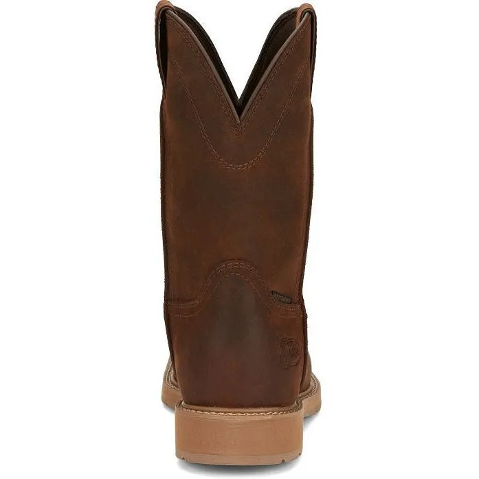 Justin Men's Buster 11 Steel WP Western Work Boot -Brown- SE3101