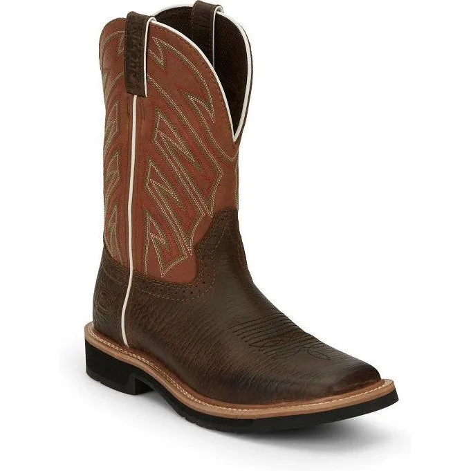 Justin Men's Electrician 11" Western Work Boot - Brown - SE4560