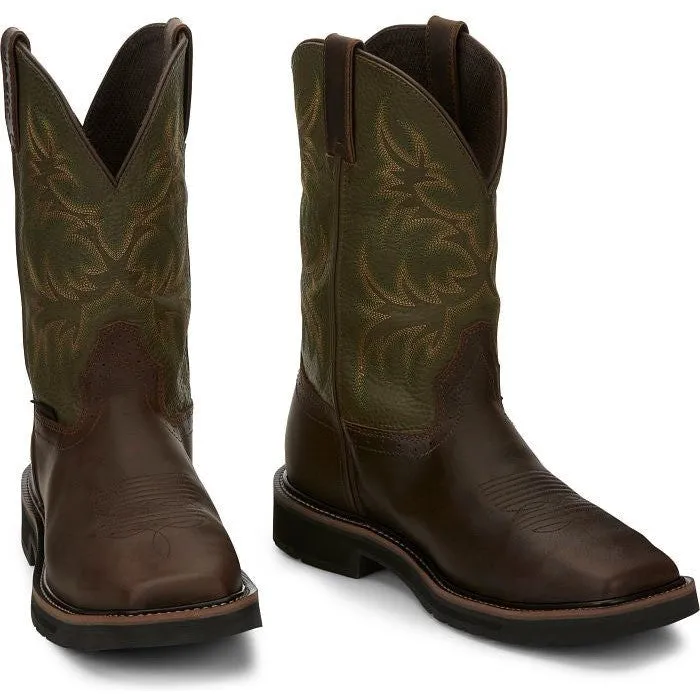 Justin Men's Keavan 11" ST Met Guard Western Work Boot -Brown- SE4570