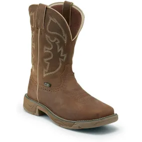 Justin Men's Rush 11" Steel Toe Western Work Boot -Tan- WK4331