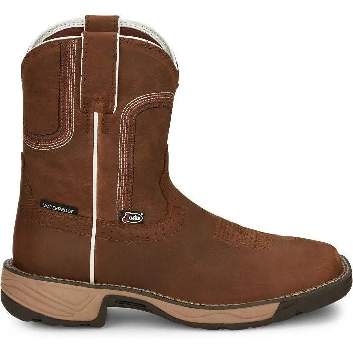 Justin Women's Rush 8 Waterproof Western Work Boot -Brown- SE4359