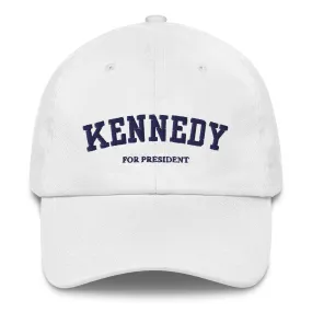 Kennedy For President Collegiate Embroidered Dad Hat