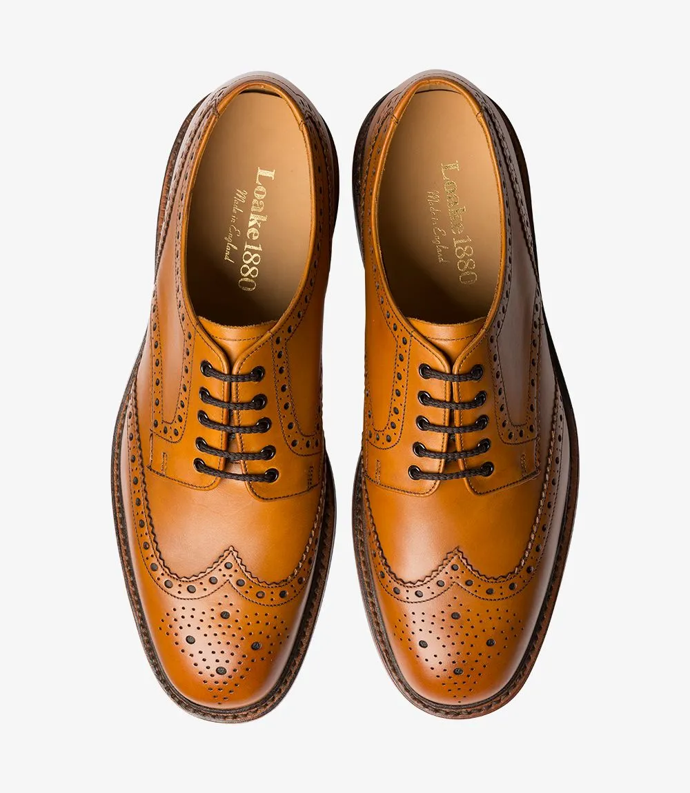 LOAKE Chester Oxford Brogue Shoe - Tan