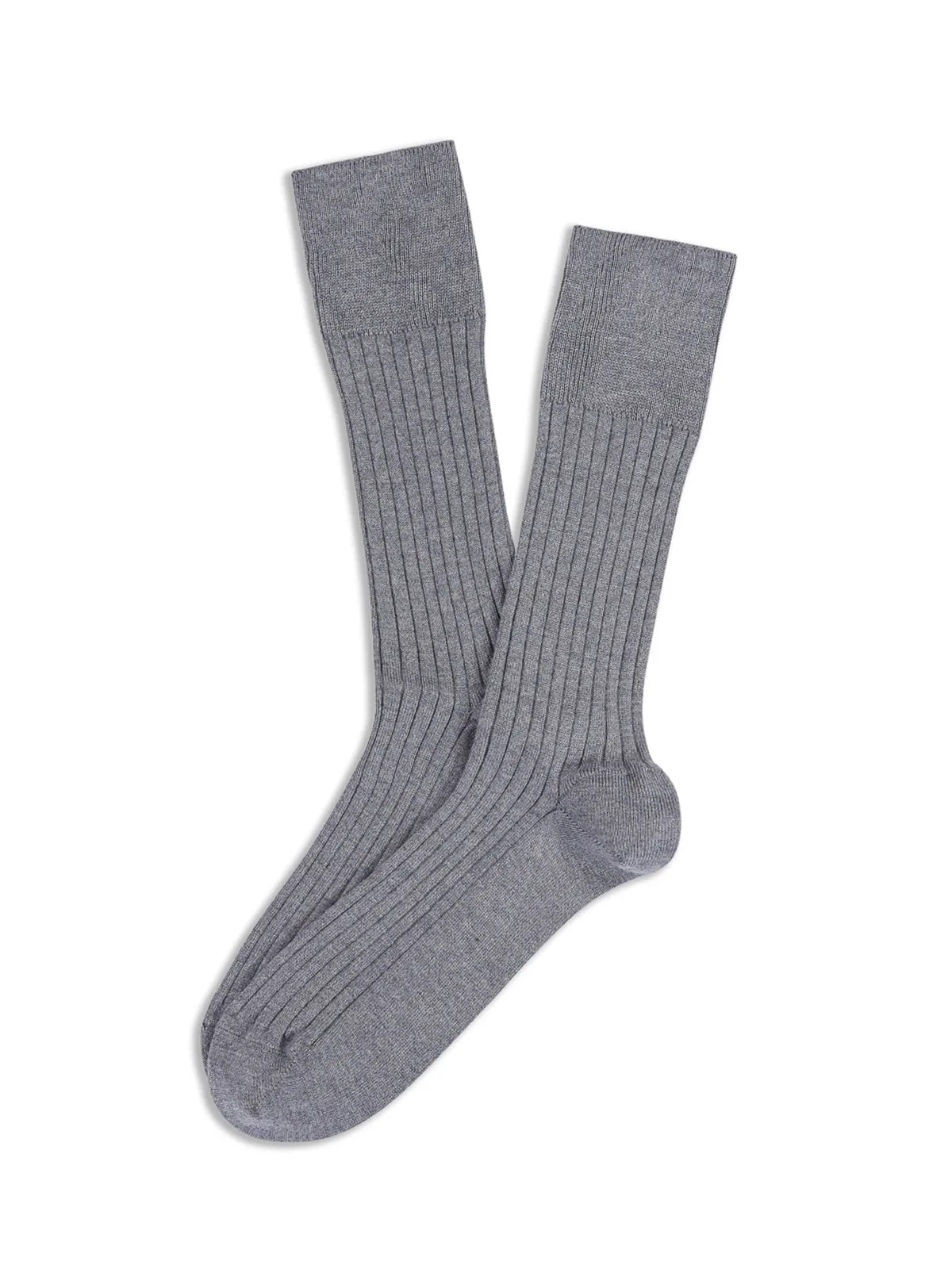 Marcoliani Mousse of Modal Silver Grey Ribbed Socks