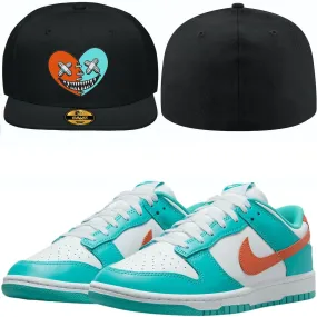 Miami Dolphin Dunks Fitted Hat to Match - MIAMI HEART BAWS