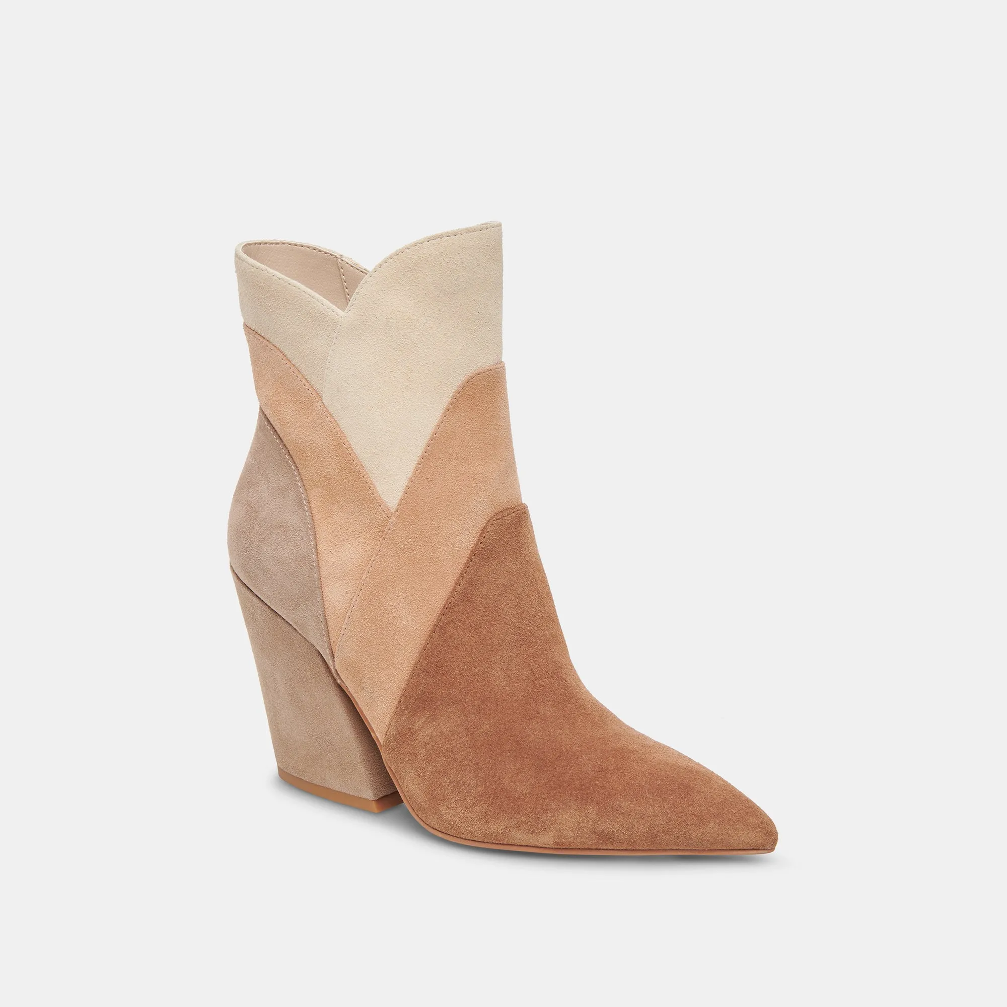 NEENA BOOTIES BROWN MULTI SUEDE