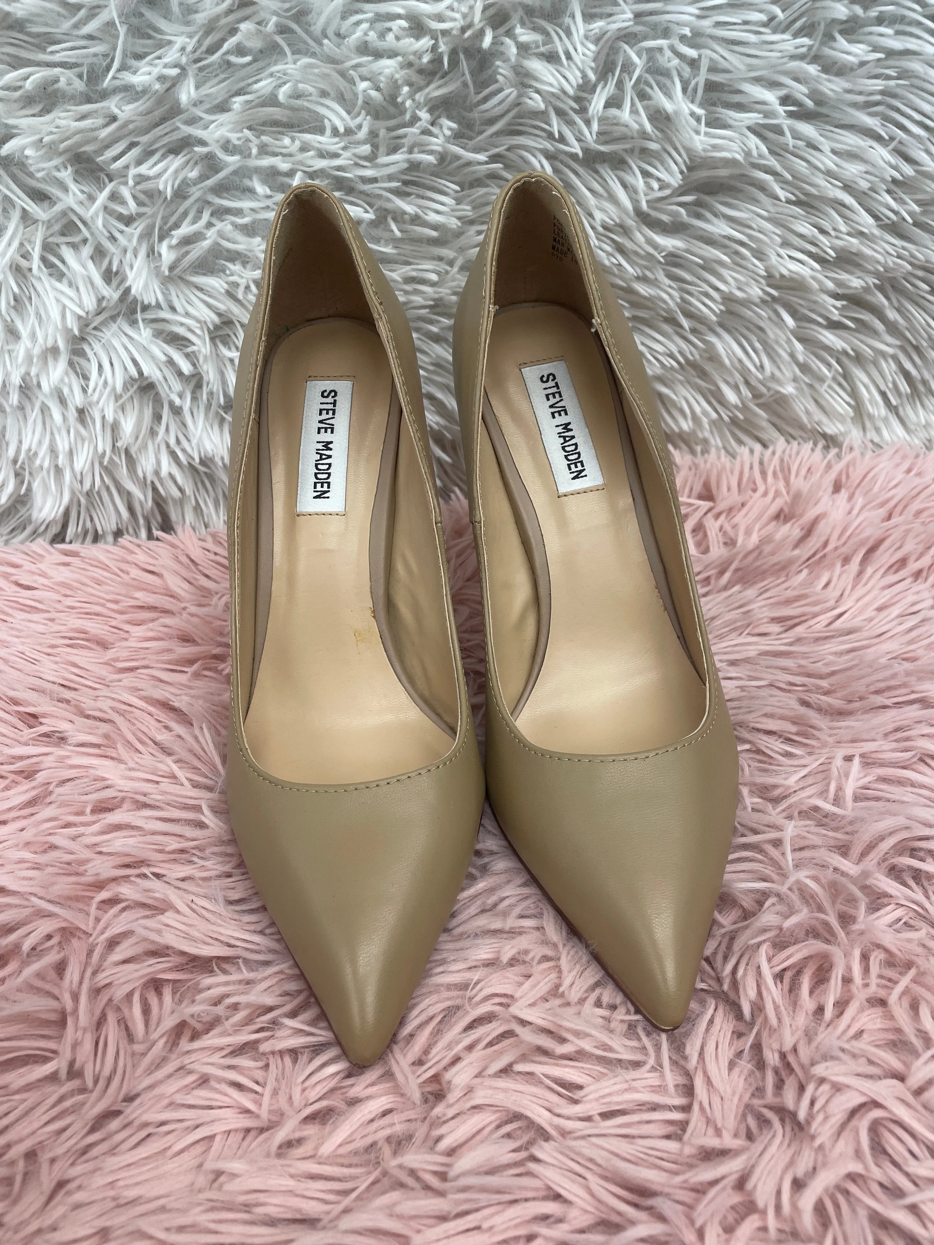 Nude Shoes Heels Stiletto Steve Madden, Size 8.5