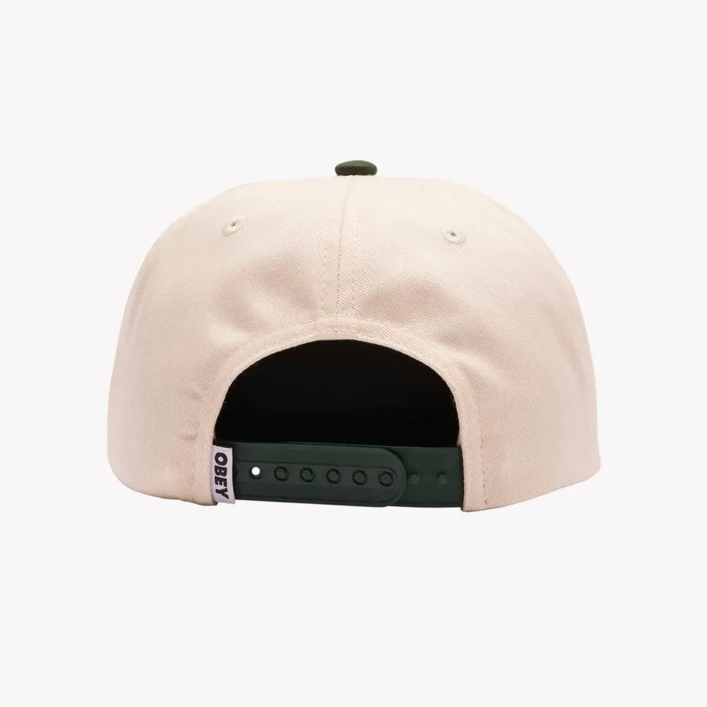 OBEY Case 5 Panel Snapback - White/Green