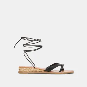 PRAX SANDALS BLACK LEATHER