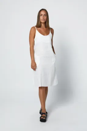 RYLEY LINEN DRESS - WHITE