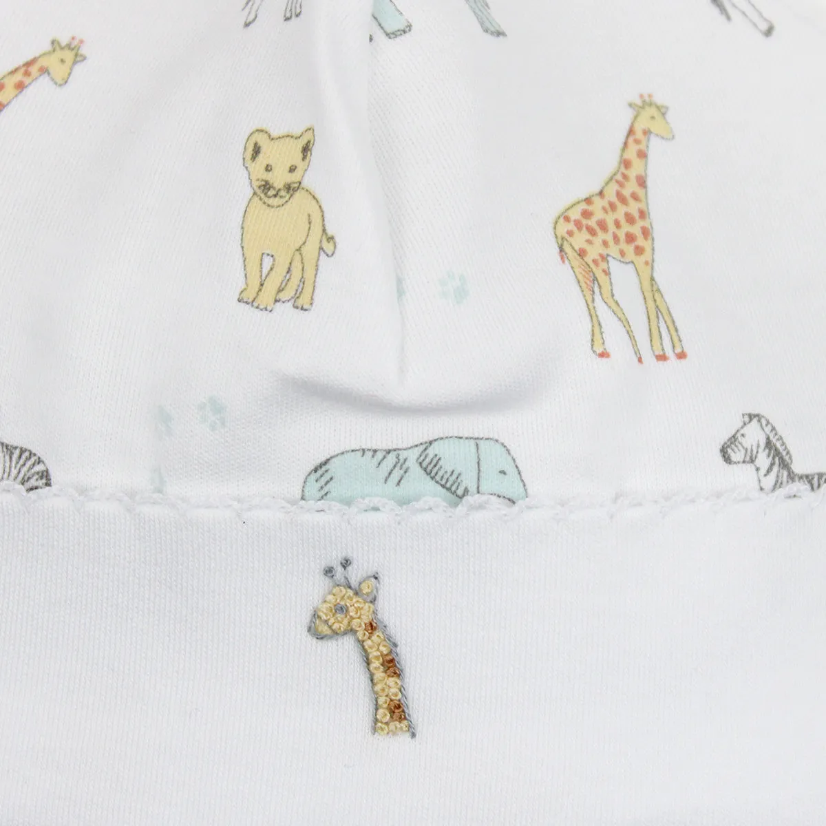 Safari Animals Embroidery and Printed Hat | Baby Unisex