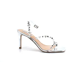 STEVE MADDEN Glitzed Sandalo Tacco Borchie Clear Trasparente GLIT03S1