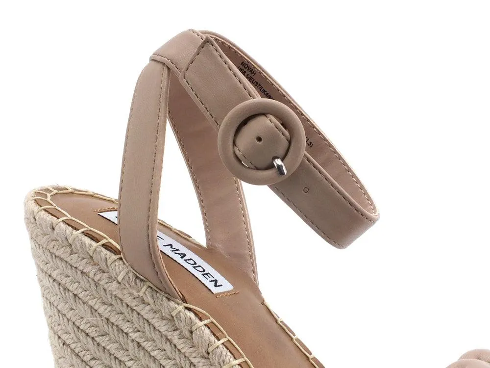 STEVE MADDEN Novah Sandalo Zeppa Corda Beige Tan NOVA04S1