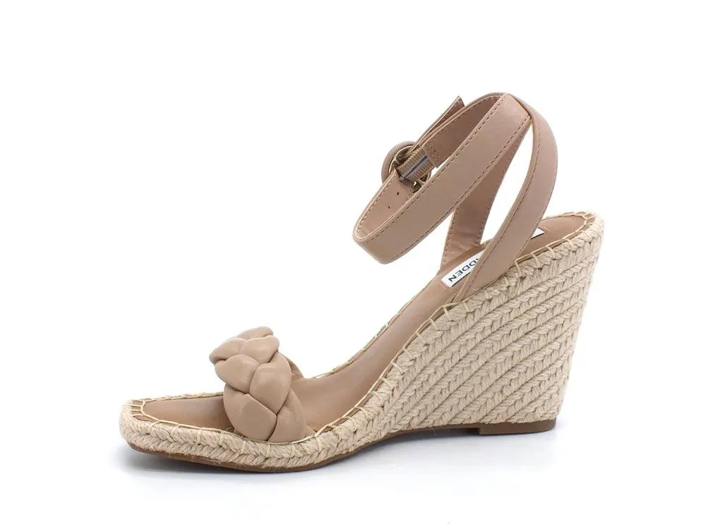 STEVE MADDEN Novah Sandalo Zeppa Corda Beige Tan NOVA04S1