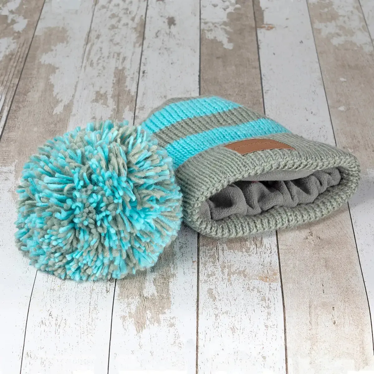 Waterproof Bobble Hat - Sea Mist