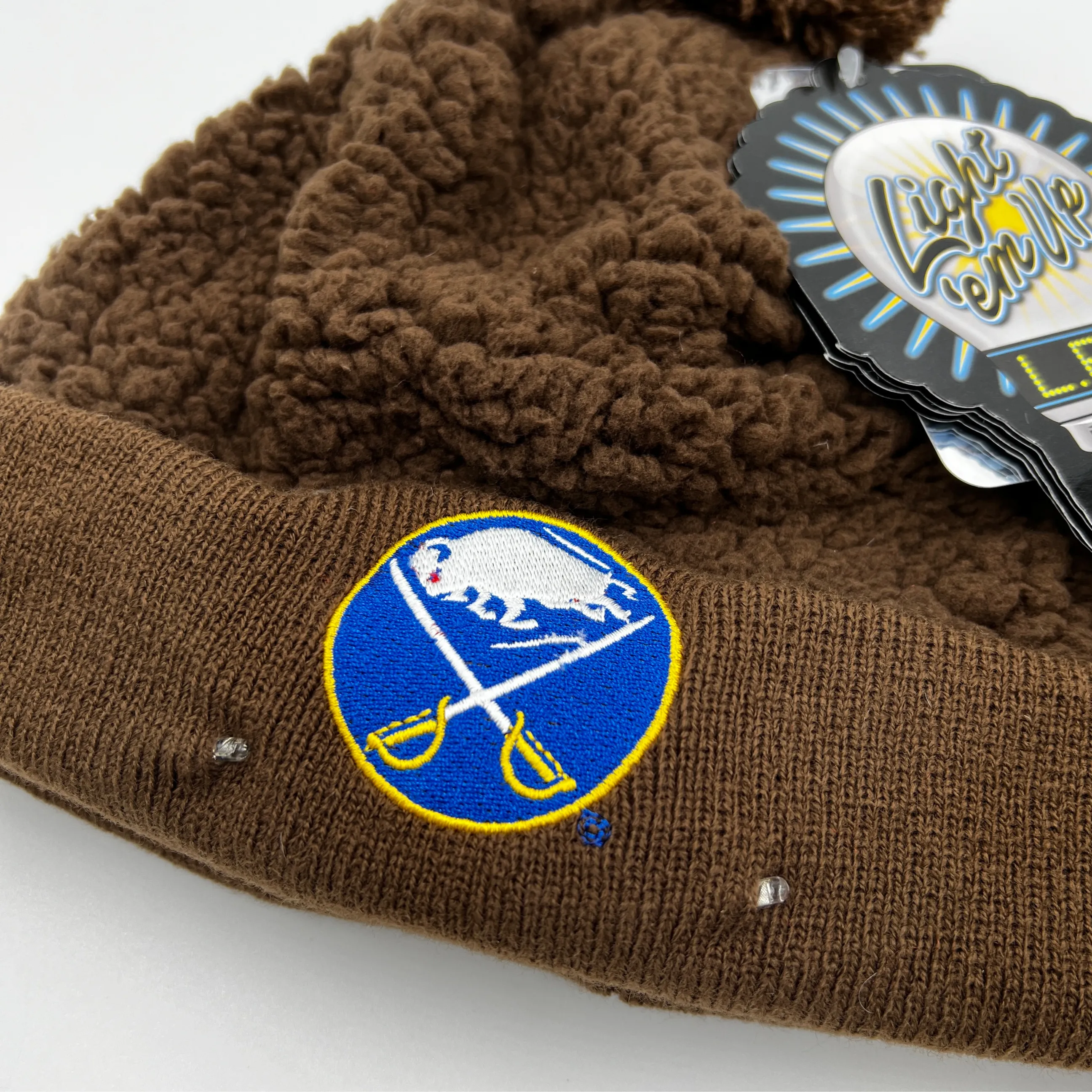 Women's Buffalo Sabres Brown Sherpa Light Up Winter Hat